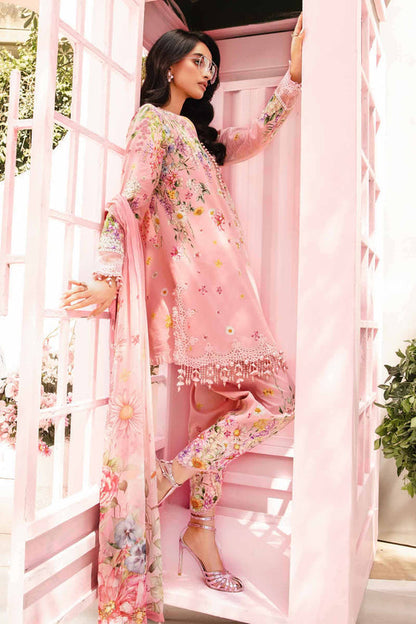 Unstitched 3 Piece Digital Printed Lawn Suit With Printed Shiffon Dupatta