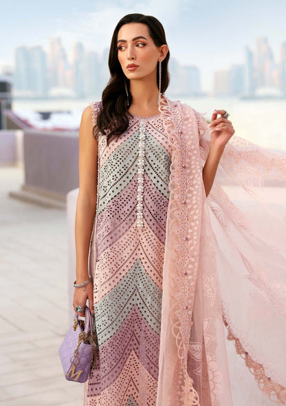 Unstitched 3 Piece Fully Embroidered Chickan Kari Lawn Suit With Printed Organza Dupatta