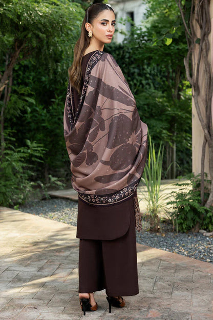 Unstitched Heavy Embroidered 3 PEC Dhanak Suit With Heavy Embroidered Dhanak Shawl