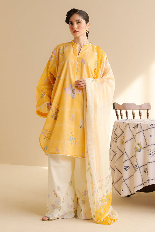 Unstitched 3 Piece Digital Printed Lawn Suit with Printed Polly Lawn Dupatta