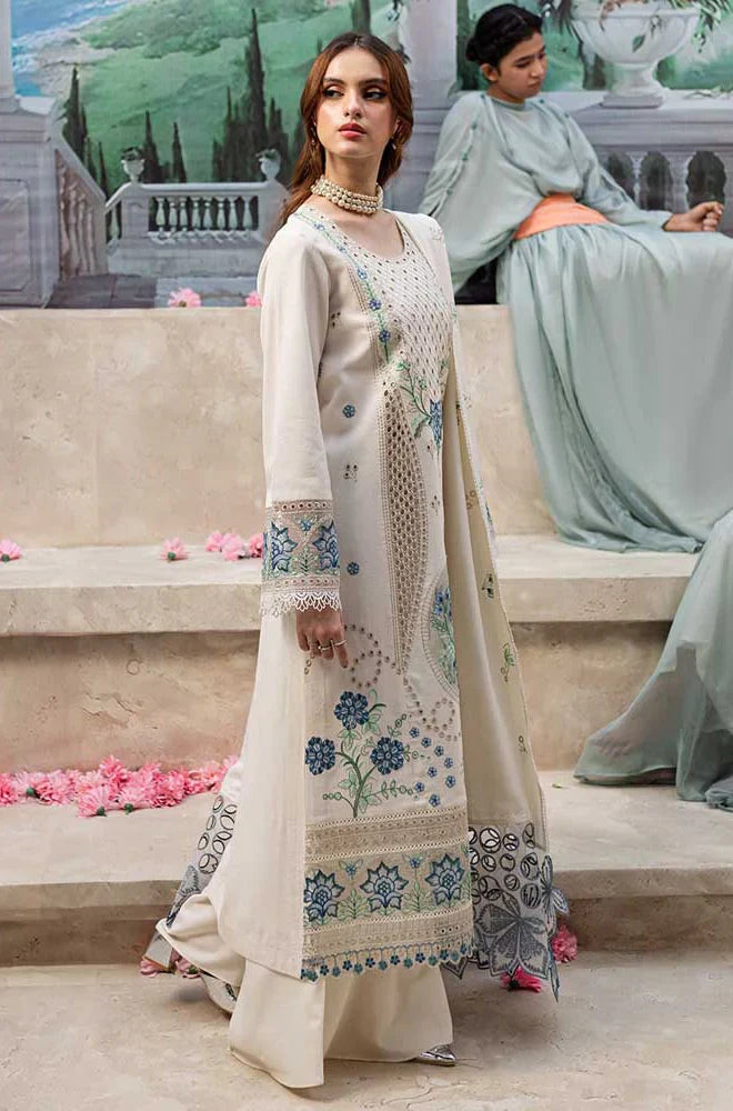 Unstitched 3 Piece Fully Embroidered Lawn Dress With Embroidered Lawn Dupatta
