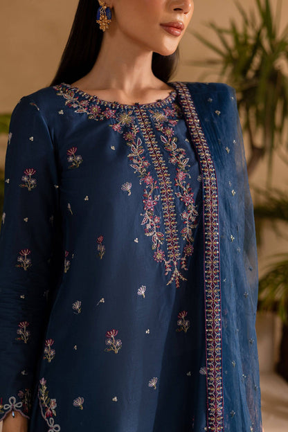 BT 2940 - 3 Piece Unstitched Heavy Embroidered Dhanak Fabric With Embroidered Chiffon Dupatta)