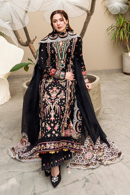 Unstitched 3 Piece Fully Embroidered Lawn Suit With Embroidered Shiffon Dupatta