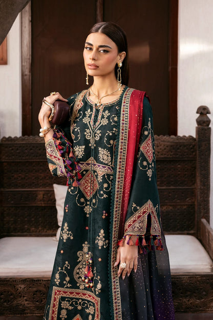 Unstitched 3 Piece Fully Embroidered Dhanak Fabric With Printed Blended Shawl