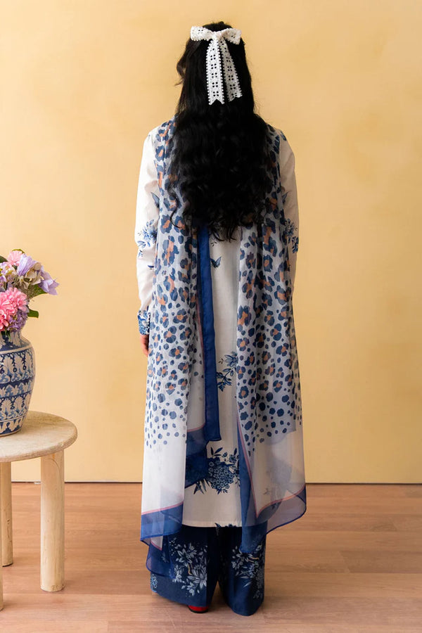 Unstitched 3 Piece Digital Printed Lawn Suit with Printed Polly Lawn Dupatta