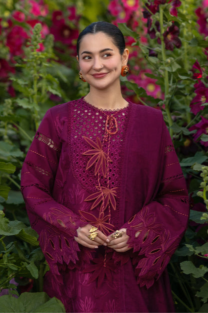 Unstitched 3 Piece Fully Embroidered Chickan Kari Lawn Suit With Embroidered Organza Dupatta