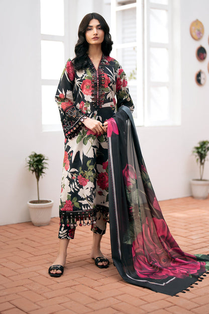 Unstitched 3 Piece Digital Printed Khaddar Suit With Printed Khaddar Dupatta