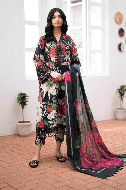 Unstitched 3 Piece Digital Printed Khaddar Suit With Printed Khaddar Dupatta