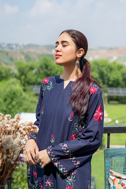 Unstitched 2 Piece Embroidered Lawn Dress With Embroidered Trouser