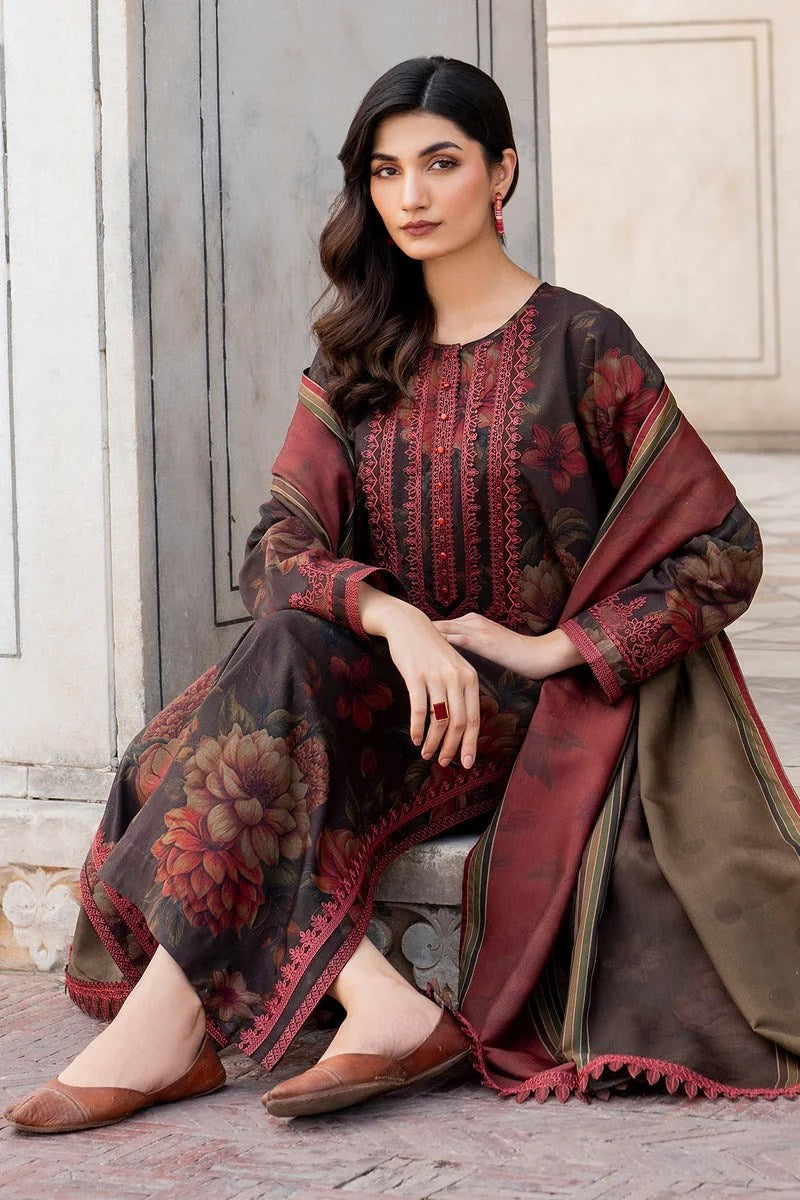 Unstitched 3 Piece Digital Print Lawn suit with Digital Printed Lawn Dupatta