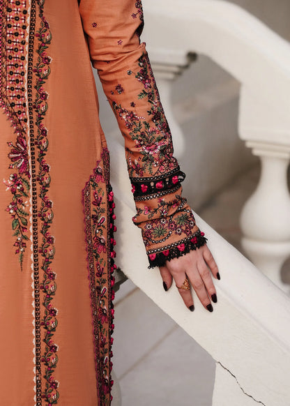 Unstitched 3 Piece Fully Embroidered Dhanak Suit with Printed Woolen Shawl