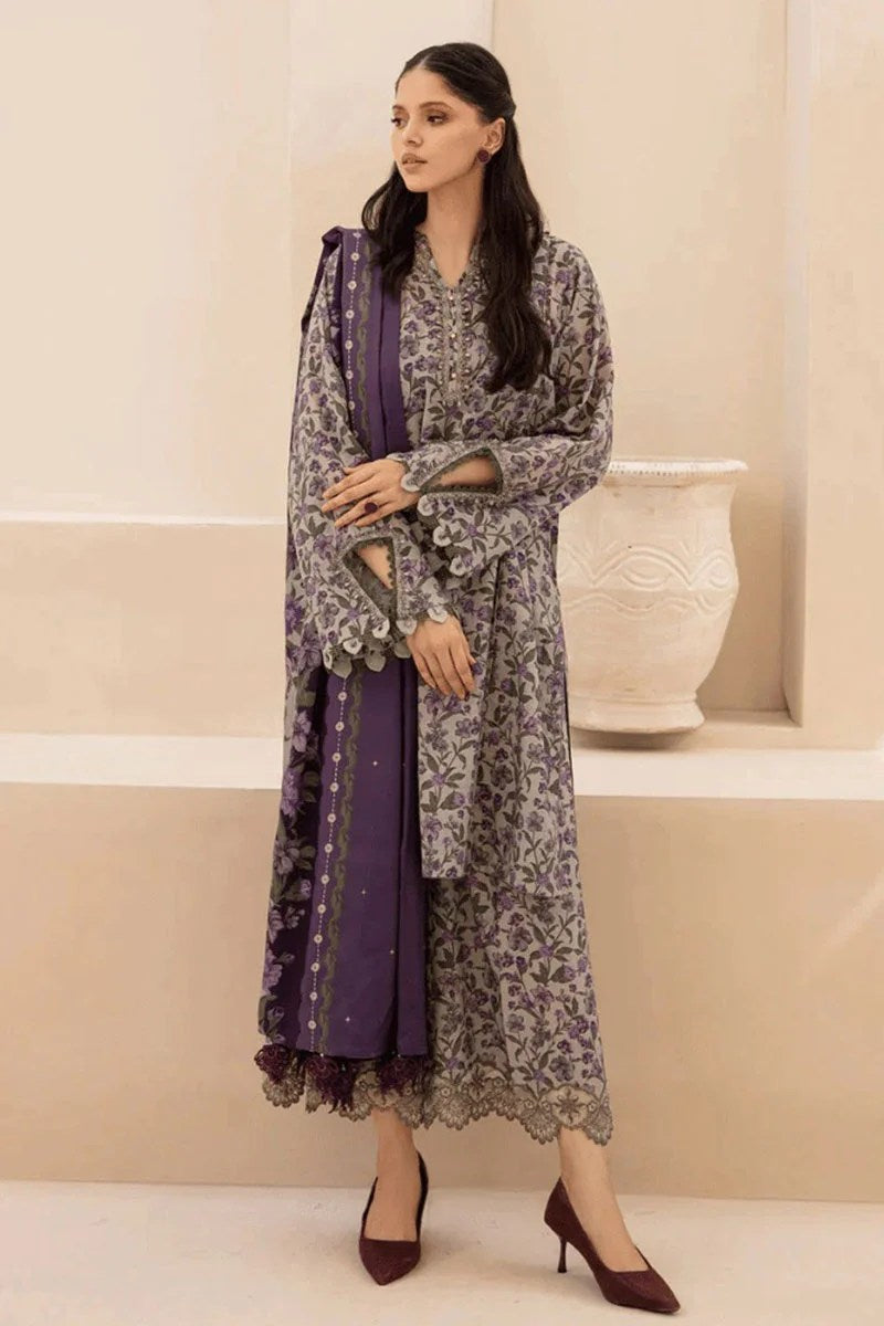 Unstitched 3 Piece Digital Printed Lawn Suit With Printed Lawn Dupatta