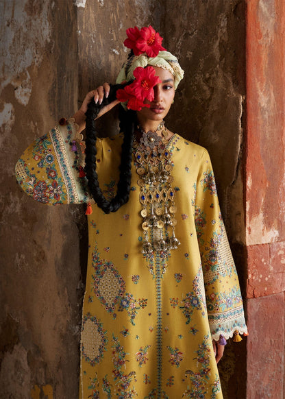 3 Piece Unstitched Heavy Embroidered Dhanak Fabric With Embroidered Chiffon Dupatta