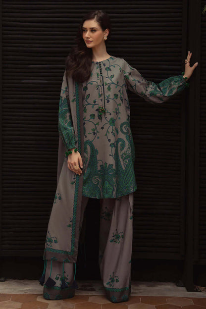 Unstitched 3 Piece Digital Printed Khaddar Suit With Digital Printed Khaddar Dupatta