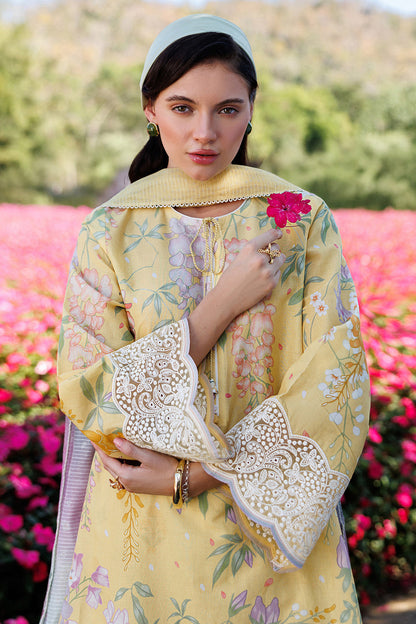 Unstitched 3 Piece Digital Printed Lawn Suit with Printed Lawn Dupatta