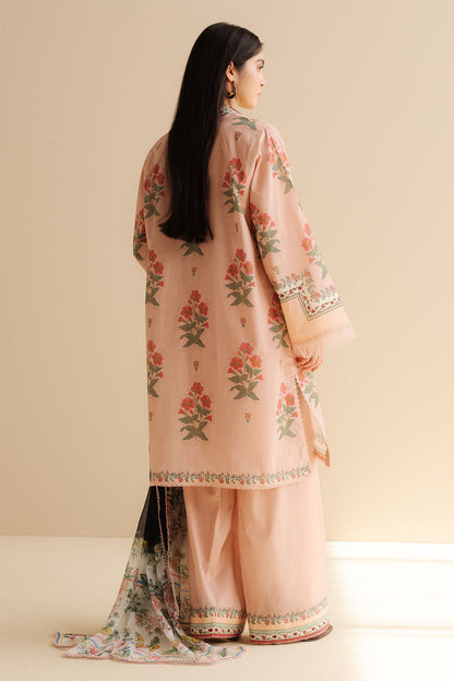 Unstitched 3 Piece Digital Printed Lawn Suit with Printed Polly Lawn Dupatta