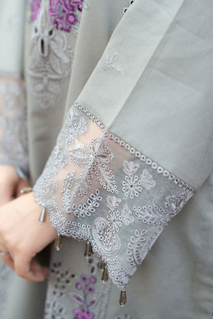 Unstitched 3 Piece Fully Embroidered Dhanak Suit With Embroidered Dhanak Shawl