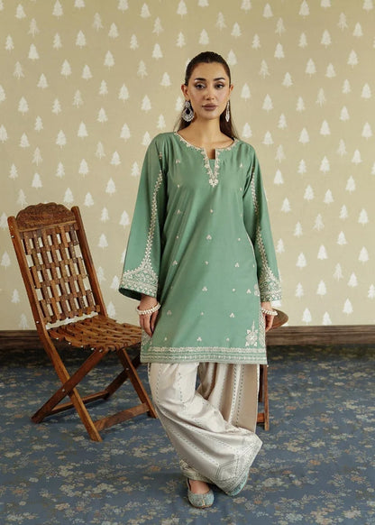 Unstitched 2 piece Fully Embroidered Dhanak Dress