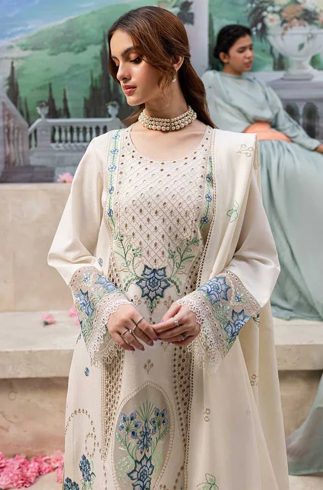 Unstitched 3 Piece Fully Embroidered Lawn Dress With Embroidered Lawn Dupatta