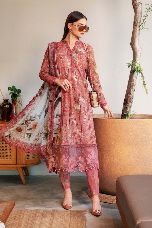 Unstitched 3 Piece Digital Printed Lawn Suit with Printed Lawn Dupatta