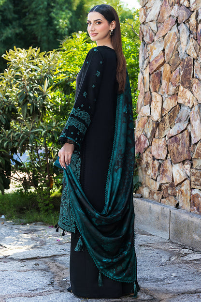 Unstitched 3 Piece Fully Embroidered Dhanak Suit with Printed Dhanak Shawl