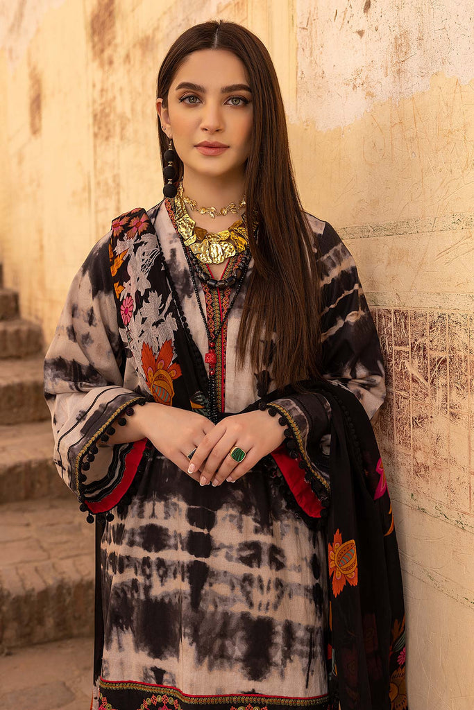 Unstitched 3 Piece Digital Printed Lawn Suit with Printed Lawn Dupatta