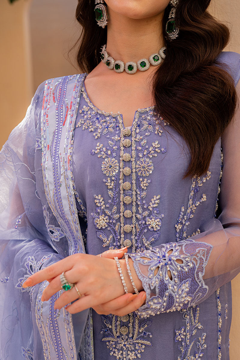 Unstitched 3 Piece Fully Embroidered Organza Dress With Embroidered Dupatta