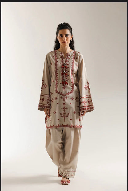 Unstitched 2 Piece Embroidered Lawn Suit