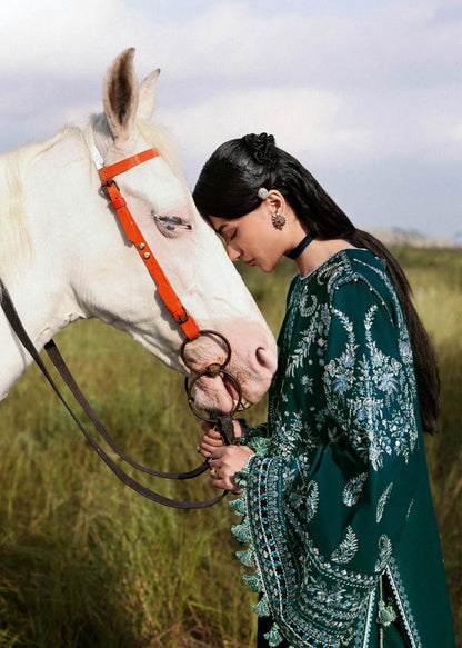 Unstitched 3 Piece Fully Embroidered Dhanak Fabric With Embroidered Dhanak Shawl