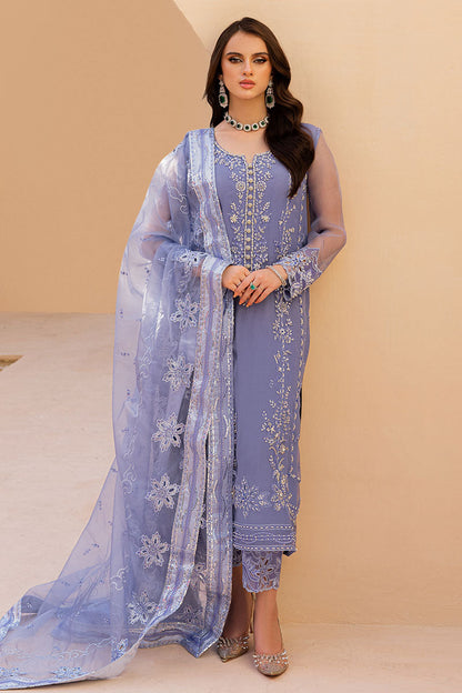 Unstitched 3 Piece Fully Embroidered Organza Dress With Embroidered Dupatta