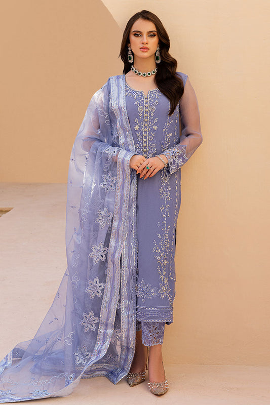 Unstitched 3 Piece Fully Embroidered Organza Dress With Embroidered Dupatta