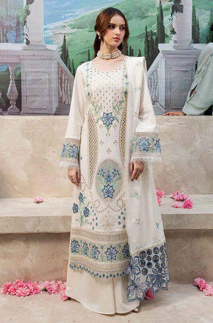 Unstitched 3 Piece Fully Embroidered Lawn Dress With Embroidered Lawn Dupatta