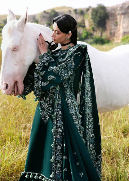 Unstitched 3 Piece Fully Embroidered Dhanak Fabric With Embroidered Dhanak Shawl