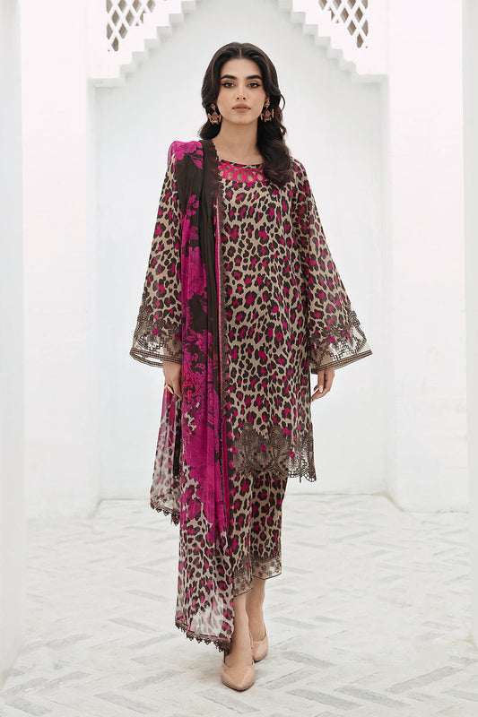 Unstitched 3 Piece Digital Printed Lawn Suit with Printed Lawn Dupatta