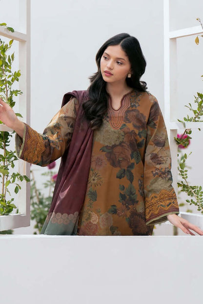 Unstitched 3 Piece Digital Printed Lawn Suit with Printed Lawn Dupatta