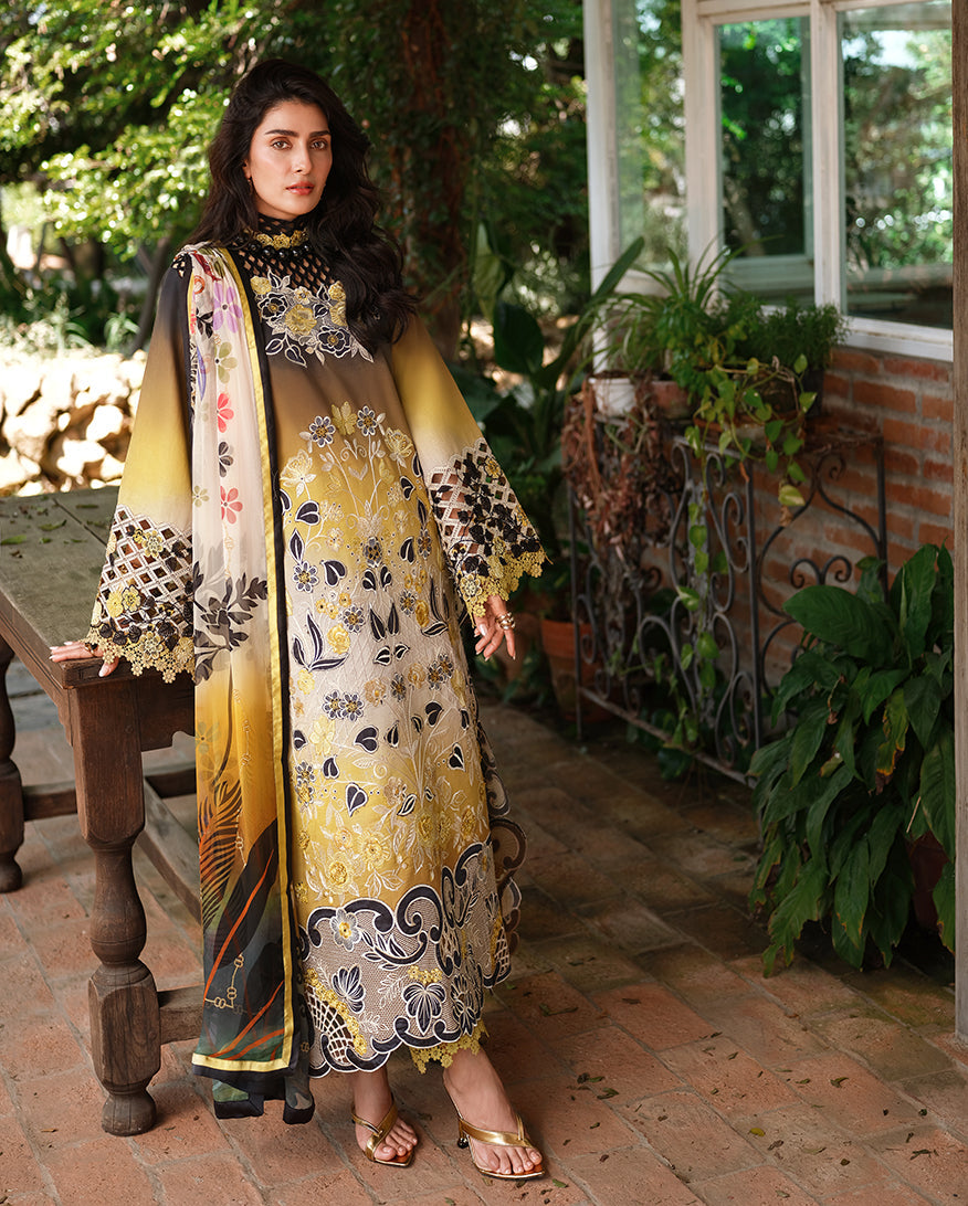 Unstitched 3 Piece Digital Printed Lawn Suit with Printed Lawn Dupatta
