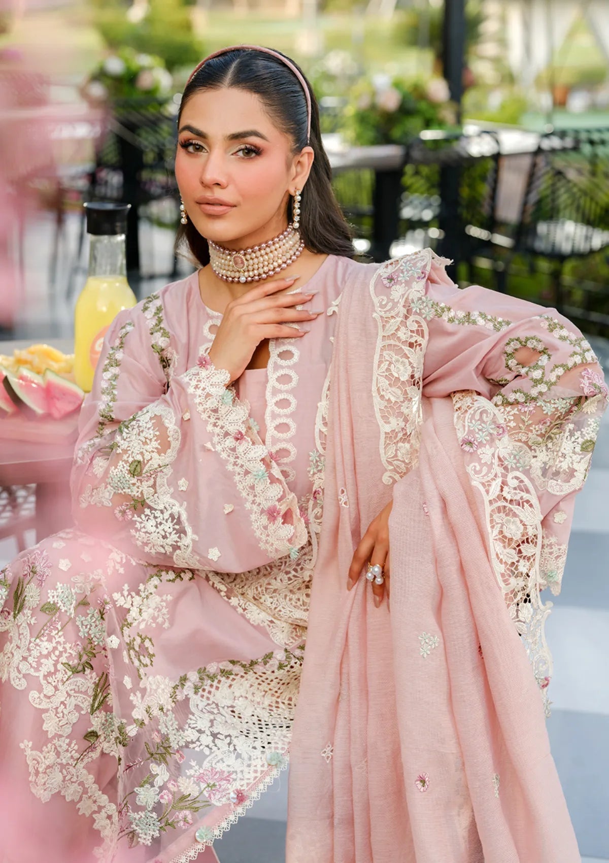 Unstitched 3 Piece Fully Embroidered Lawn Dress With Embroidered Cotton Net Dupatta
