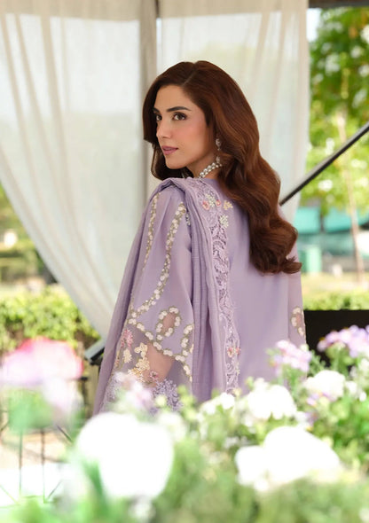 Unstitched 3 Piece Fully Embroidered Lawn Dress With Embroidered Cotton Net Dupatta