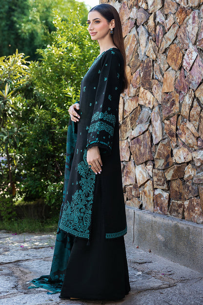 Unstitched 3 Piece Fully Embroidered Dhanak Suit with Printed Dhanak Shawl