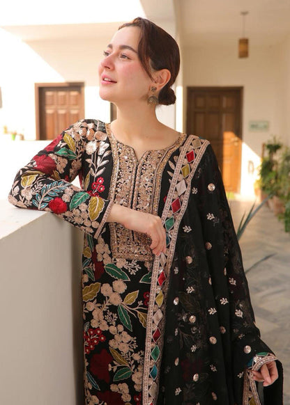 RR 2935 - Piece Unstitched Embroidered Dhanak Fabric With Embroidered Chiffon Dupatta