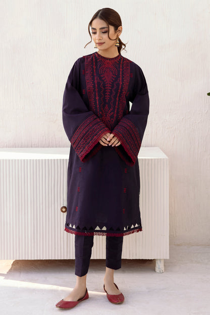 JZ 2910 - 3 Piece Unstitched Embroidered Dhanak Fabric With Dhanak Shawl
