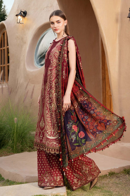 Unstitched 3 Piece Digital Printed Lawn Suit with Printed Polly Lawn Dupatta