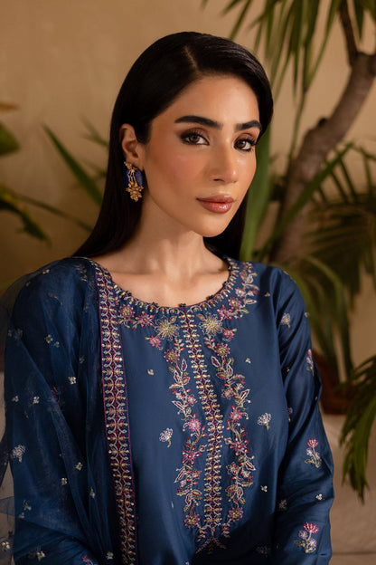 BT 2940 - 3 Piece Unstitched Heavy Embroidered Dhanak Fabric With Embroidered Chiffon Dupatta)