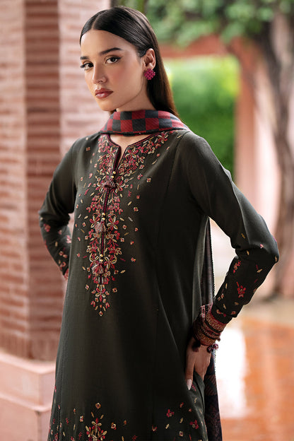 3 Piece Unstitched Embroidered Dhanak Fabric With Digital Printed Blended Shawl