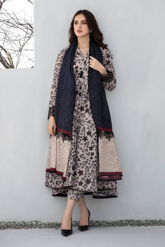 Unstitched 3 Piece Digital Printed Lawn Suit with Printed Lawn Dupatta