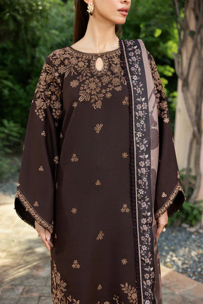 Unstitched Heavy Embroidered 3 PEC Dhanak Suit With Heavy Embroidered Dhanak Shawl