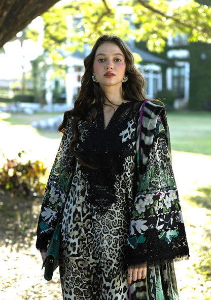 Unstitched 3 Piece Digital Printed Lawn Suit with Printed Lawn Dupatta