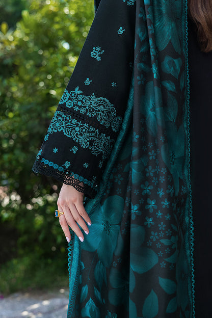 Unstitched 3 Piece Fully Embroidered Dhanak Suit with Printed Dhanak Shawl