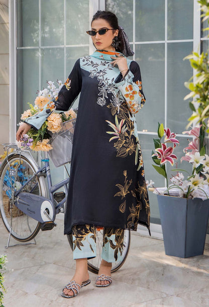 Unstitched 3 Piece Digital Printed Lawn Suit with Printed Polly Lawn Dupatta