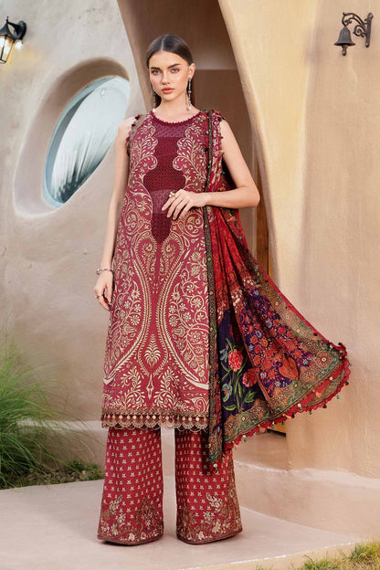 Unstitched 3 Piece Digital Printed Lawn Suit with Printed Polly Lawn Dupatta